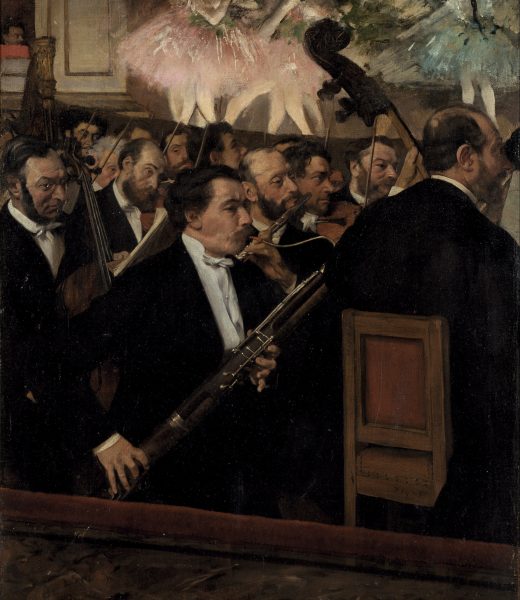 ارکستر اپرا، ۴۵ در ۵۶ سانتیمتر، رنگ روغن، ۱۸۷۰